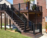 custom deck with iron rails